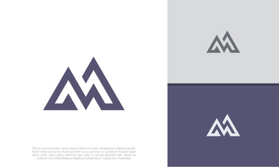 Initials M logo design. Initial Letter Logo. Innovative high tech logo template.	
