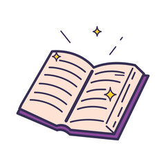 Isolated colored opened magic book icon Vector
