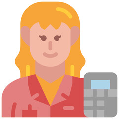 female accountant flat icon