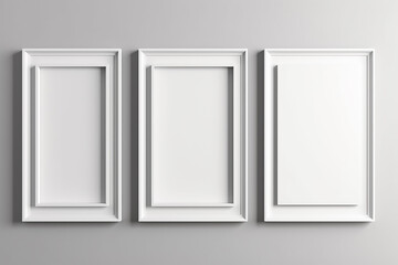 Blank picture frame mockups on a wall Artwork templates in interior design