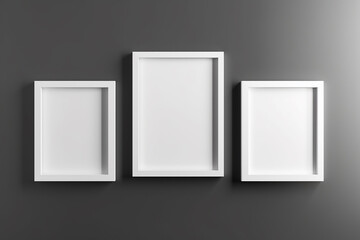 Blank picture frame mockups on a wall Artwork templates in interior design
