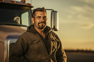 Portrait of a Hardworking Truck Driver