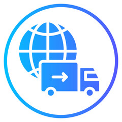 delivery truck gradient icon