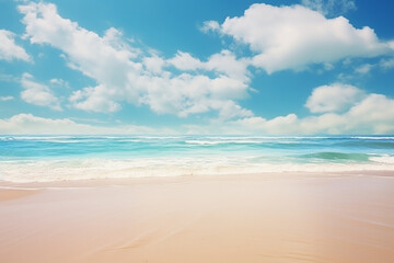 Fototapeta na wymiar Beach With Blue Sky And Clouds | Beach And Sky | Beach And Clouds | Beach And Blue Sky