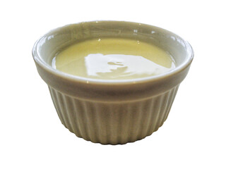 natural yogurt in a cylindrical white cup