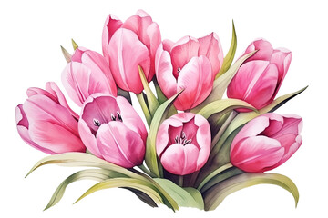 pink tulips isolated on white