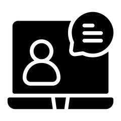 online meeting glyph icon