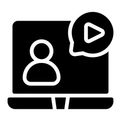 online presentation glyph icon