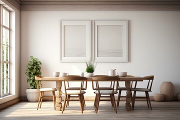 farmhouse dining room interior. generative AI