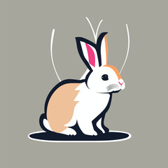 Rabbit vector art flat design