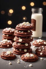 Homemade Chocolate Chip Cookies Stacked Tower 