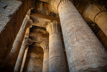 El templo de edfu es un antiguo templo egipcio ubicado en la orilla oeste de nile.