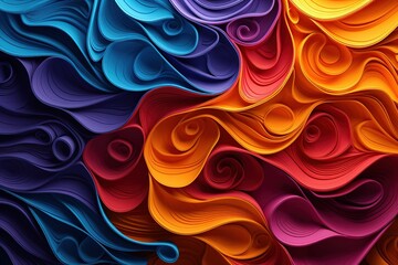 Eclectic multicolor opposite Swirls Image Geometric pattern