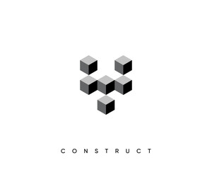 Construct logo design template for business identity. Abstract construction, architecture, structure and planning vector sign. Monogram letter Y.