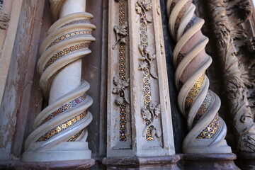 External detail of the Cathedral of Orvieto,Italy