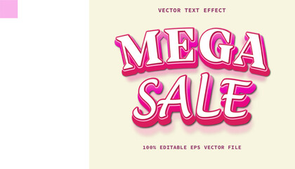 Editable text effect Mega Sale modern lettering typography font style