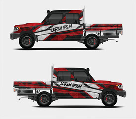 Truck wrap design vector kit. Modern sport graphics. Abstract stripe racing and grunge background for wrap all vehicle