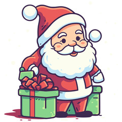 Santa Claus Christmas, funny mascot vector illustration