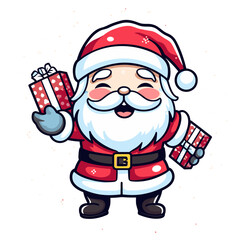 Santa Claus Christmas, funny mascot vector illustration
