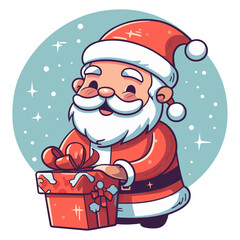 Santa Claus Christmas, funny mascot vector illustration