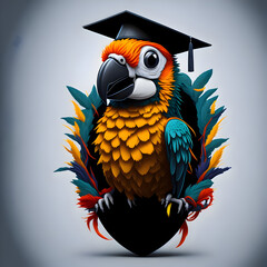 Graduation Parrot with graduation hat