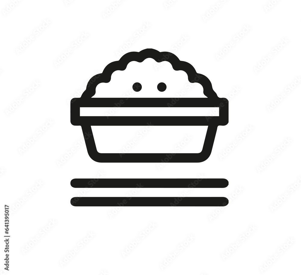 Poster rice bowl icon vector. linear style sign for mobile concept and web design. rice bowl symbol illustr