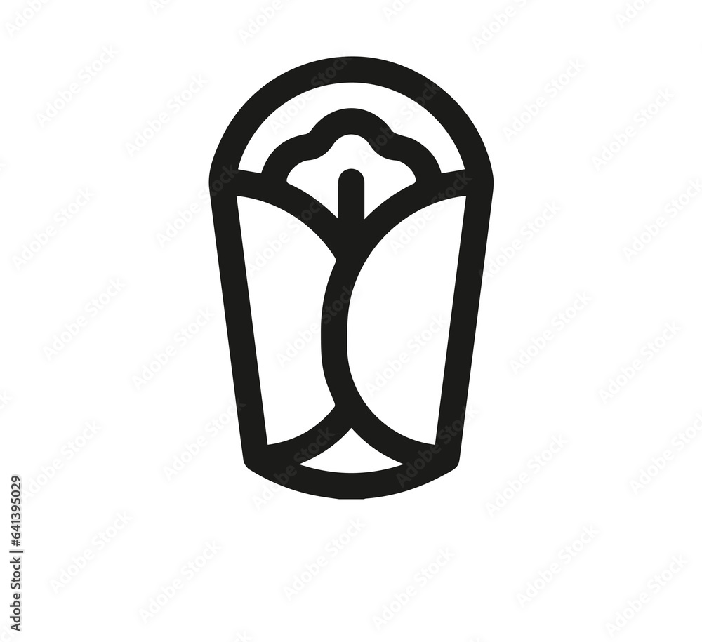 Poster burrito icon vector. linear style sign for mobile concept and web design. burrito symbol illustratio