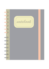 Journal, notebook cover. Notebook isolated on white background. Reminder paper. Graphic element for your design.