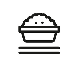 Rice Bowl icon vector. Linear style sign for mobile concept and web design. Rice Bowl symbol illustration. Pixel vector graphics - Vector.
