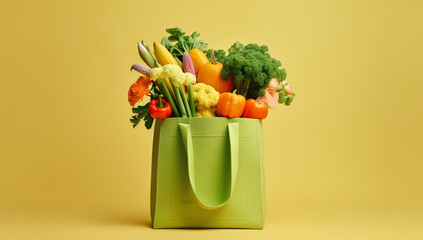 Market food bag shopping diet healthy organic vegetables vegetarian fresh grocery vegan