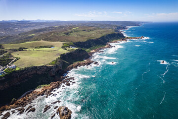 Aerial view of Knysna Heads in Knysna, Garden Route, South Africa
