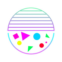 Retro sunset style 80s-90s