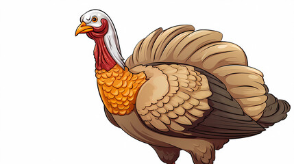 hand drawn cartoon thanksgiving turkey illustration
