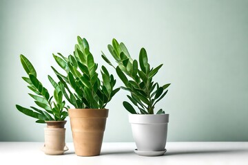 Zamioculcas home plant on white background