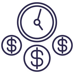 time and money line icon