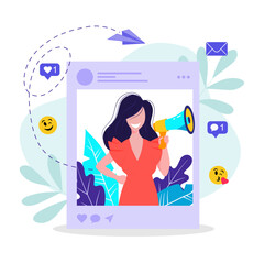 Vector illustration of promotion post on social networks.