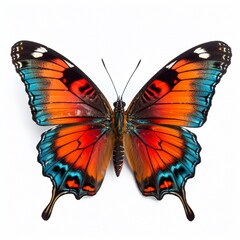 Beautiful red butterfly isolated on white