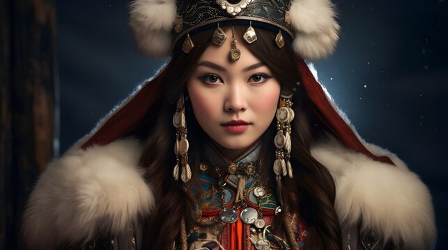 Stolz und Tradition: Das Gesicht einer mongolischen Frau