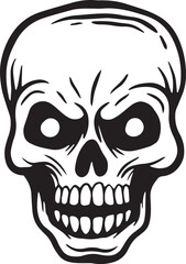 Skull hand drawn illustrations for stickers, logo, tattoo etc