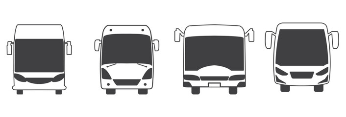 Bus icon set. Simple bus vector art illustration template design, Transport symbol in flat style. isolated on white, Bus icon vector for web and mobile app. bus sign and symbol. transport symbol, 