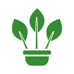 Isolated green silhouette indoor plant icon Vector