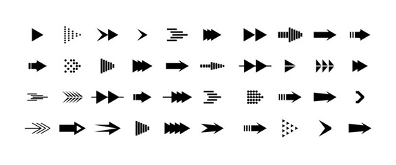 Big black arrow vector collection.  