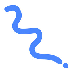blue cute squiggle line element