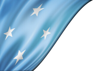 Micronesian flag isolated on white banner
