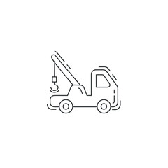 Tow truck thin line icon.