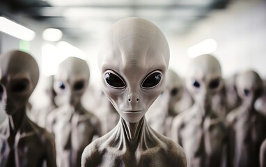 group of aliens close-up, alien creature. space dwellers. space aliens.