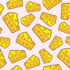 Cheese pattern, seamless, create many kinds of prints vector job type