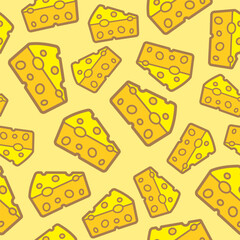 Cheese pattern, seamless, create many kinds of prints vector job type