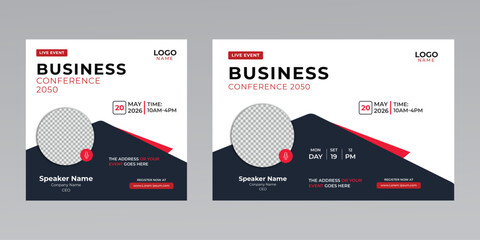 digital marketing creative technology business social media live webinar banner invitation template. 