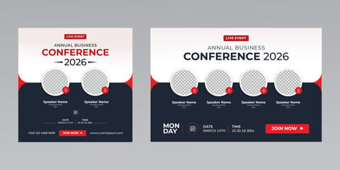 digital marketing creative technology business social media live webinar banner invitation template. 